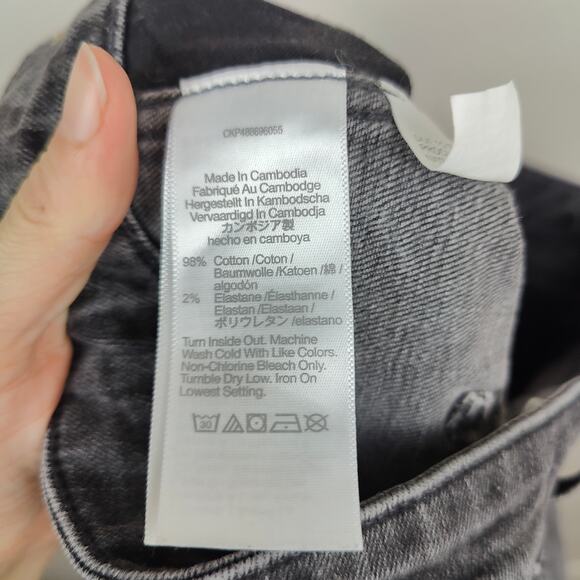 Madewell Curvy Stovepipe Jeans Womens 30 Gray Armand Wash Stretch Raw Hem S - Picture 7 of 9